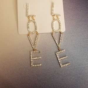 NWOT LOVE Pierced Dangle Earrings